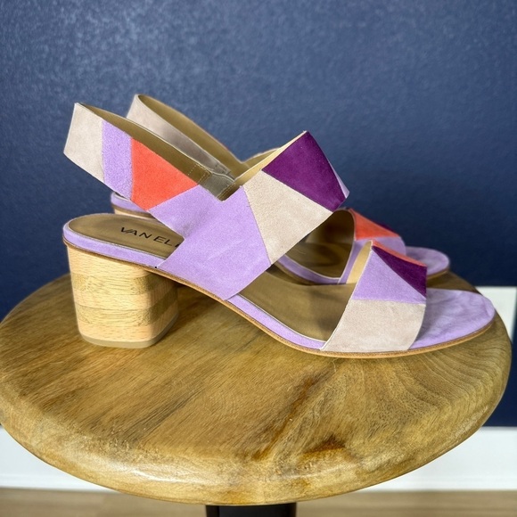 Vaneli Purple and Melon Color Block Heeled Sandals, Size 10 WIDE - Picture 5 of 6